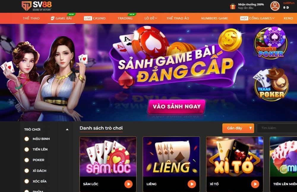 Khái niệm về game bài Liêng SV88