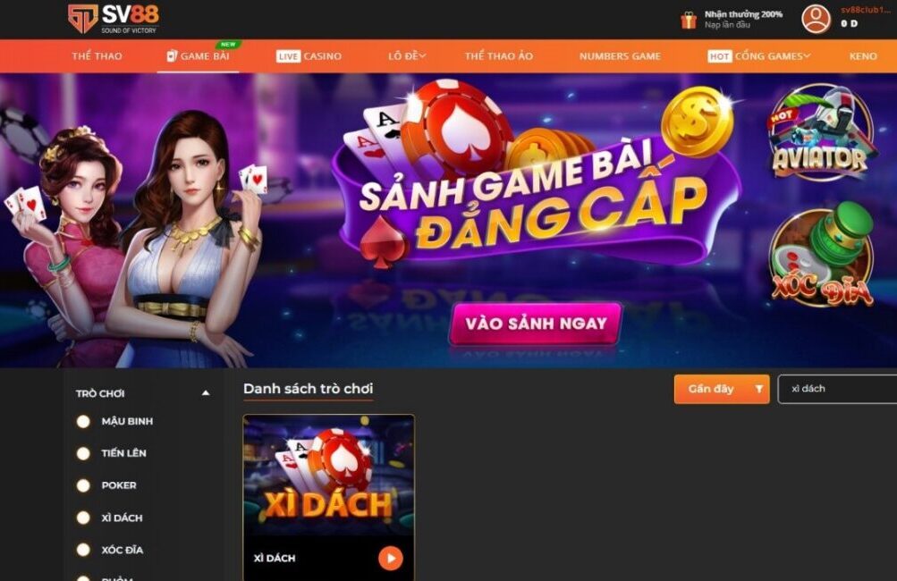 game bài Xì dách SV88