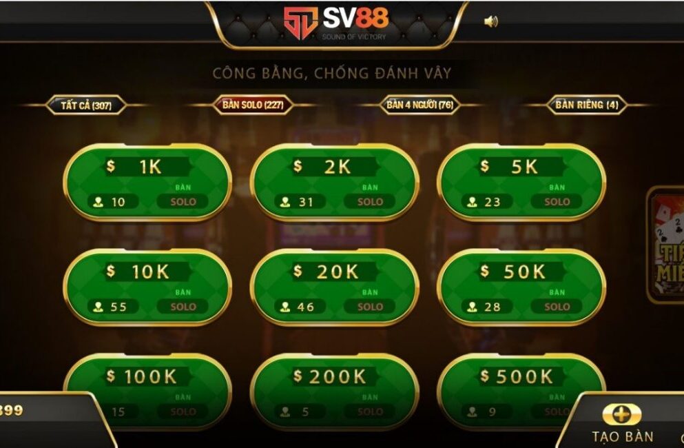 Luật chơi Tiến lên miền nam SV88 vip