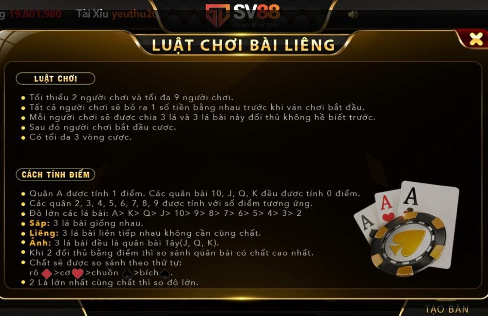 Tham gia chơi Liêng tại SV88 như thế nào?