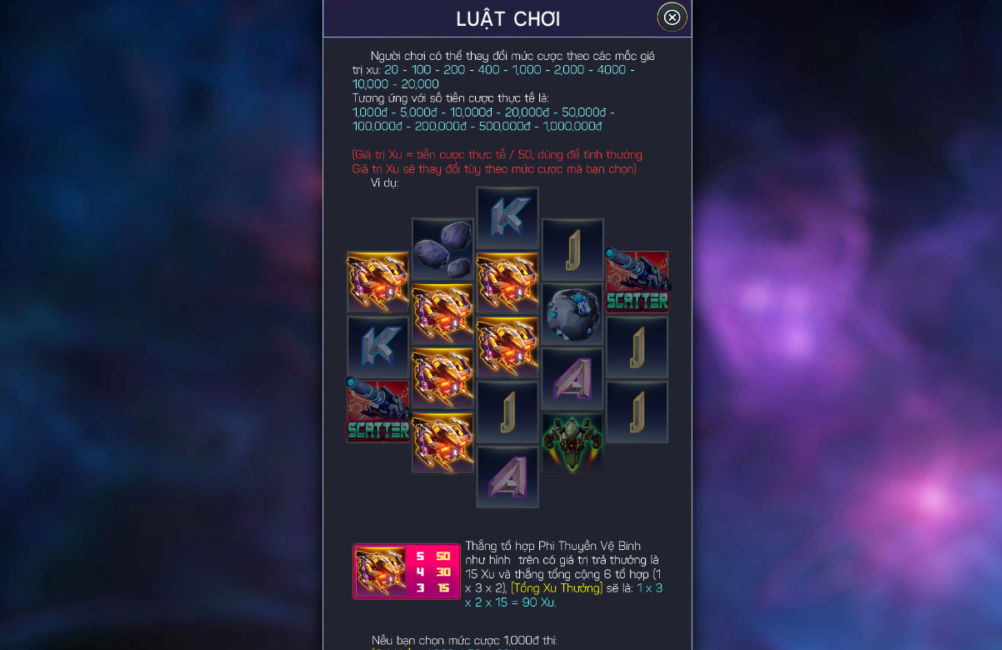 biểu tượng đặc biệt tại game Ngân Hà Đại Chiến may88