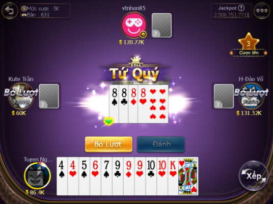 Luật thắng lớn khi chơi game bài tiến lên đếm lá SV88