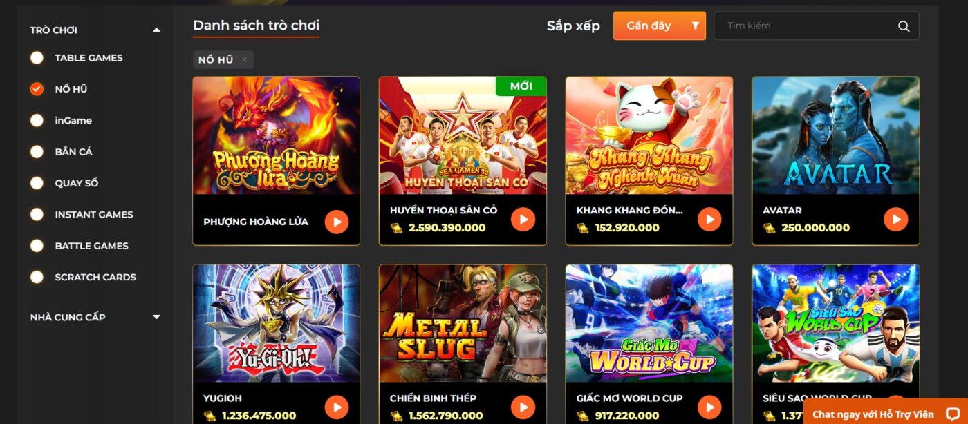 Hệ thống game nổ hũ cực hấp dẫn tại nha cai sv88