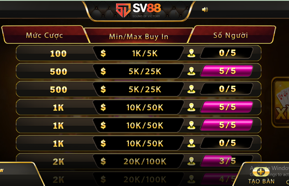 Cách thức đánh game bài Xì tố link vào Sv88 tiền về đầy túi