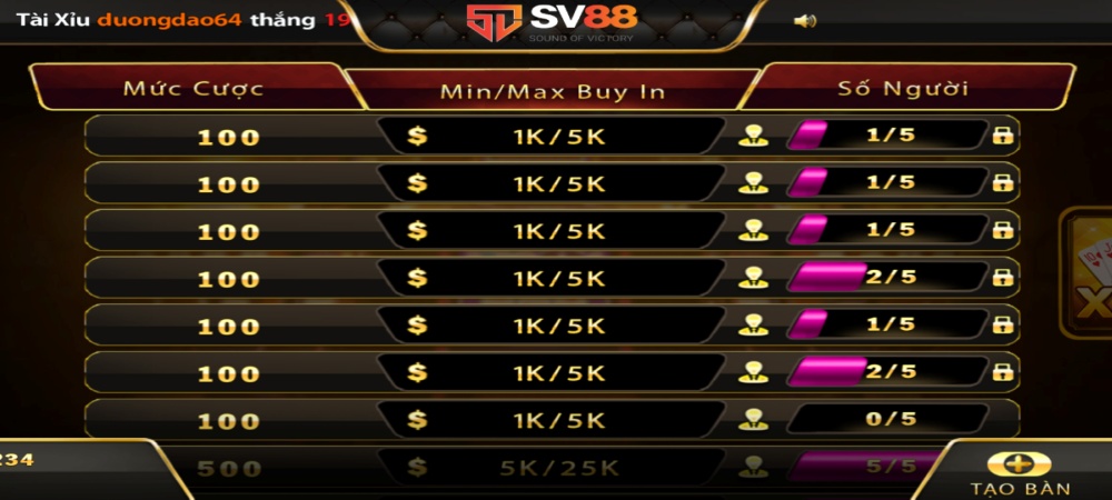Xì tố SV88 