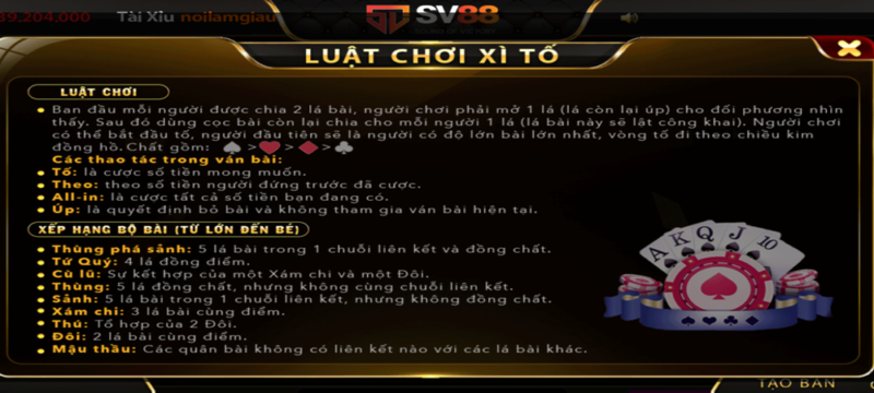Xì tố SV88