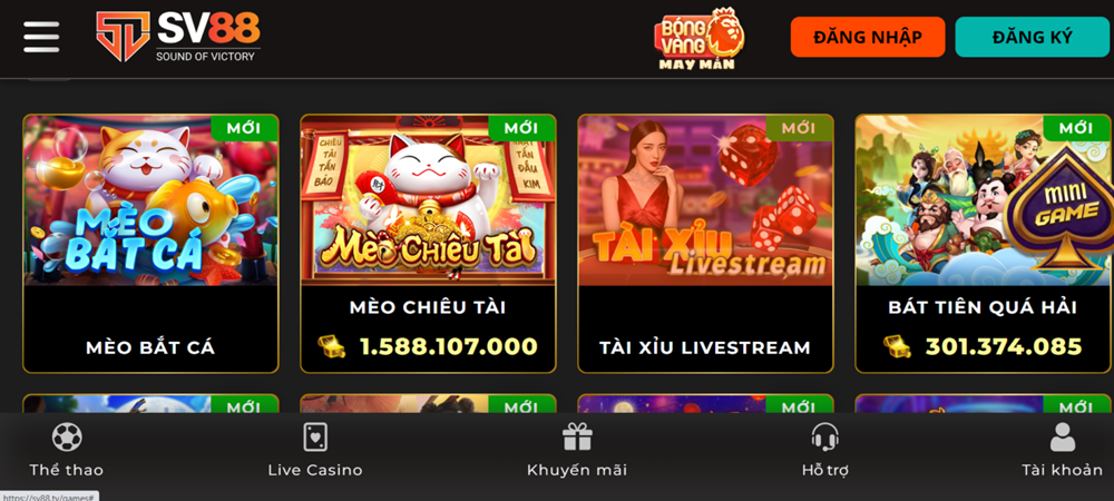 Mèo chiêu tài SV88